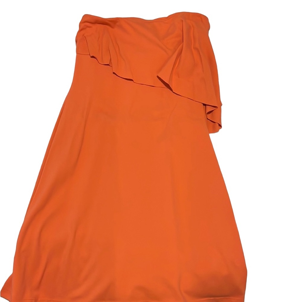 Susana Monaco small strapless orange dress from Revolve